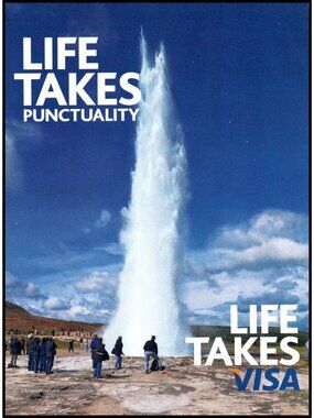 2006 Visa Credit Card Old Faithful Geyser Yellowstone Vintage Print Ad Wall Art